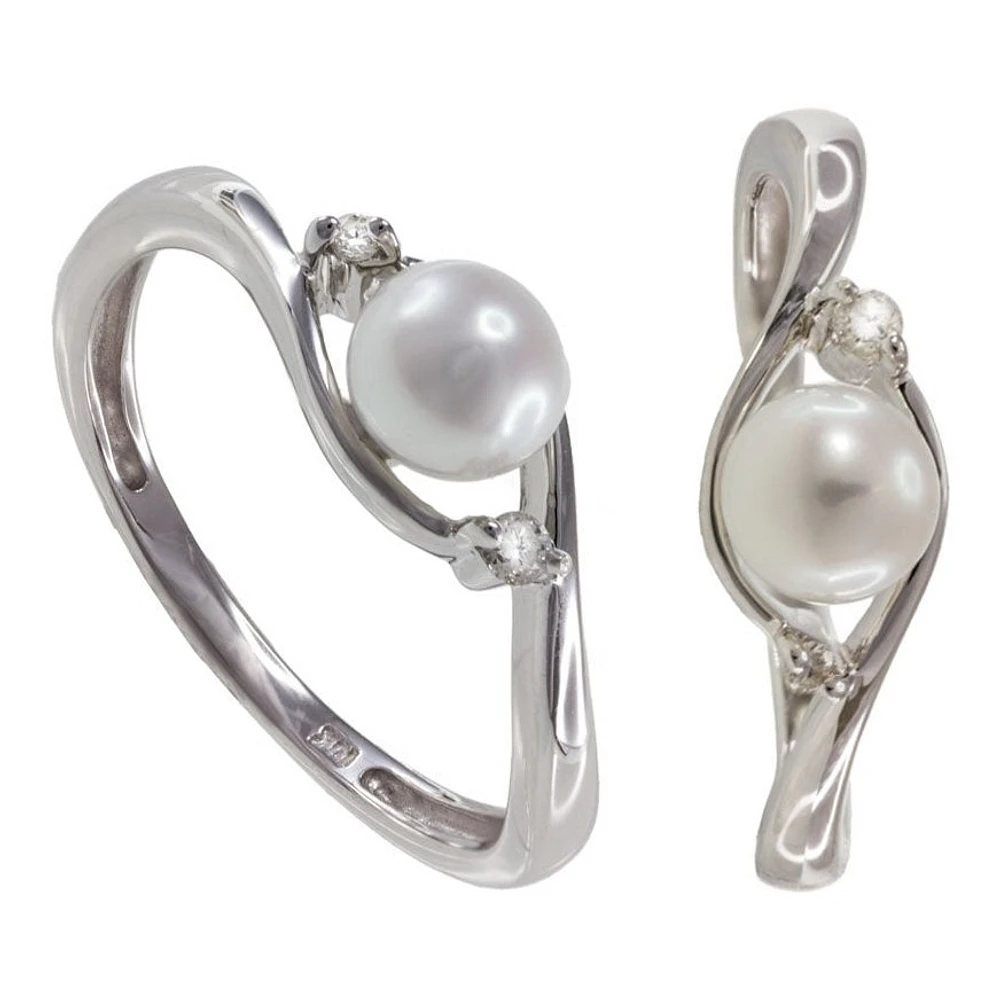 Ring Pearl 10 Kt Diam Roger Roy