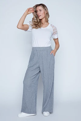 Straight leg crinkle pant