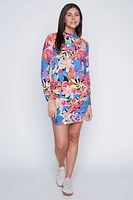 Floral print nylon skort