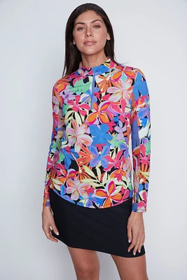 La veste en nylon à imprimé floral