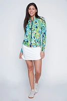 Tropical print nylon jacket