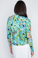 Tropical print nylon jacket