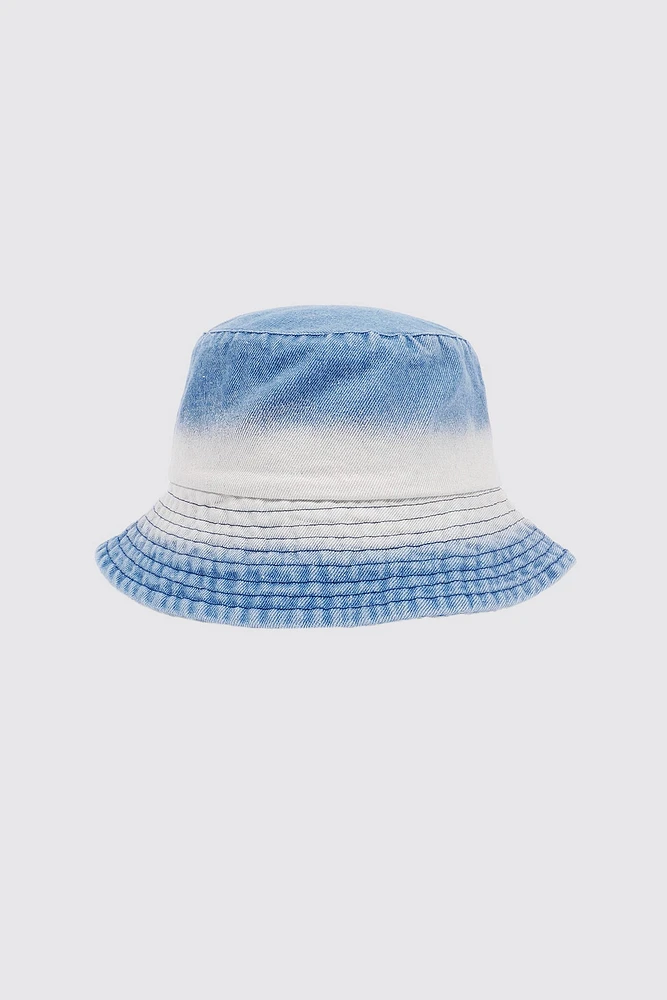 Ombre denim bucket hat