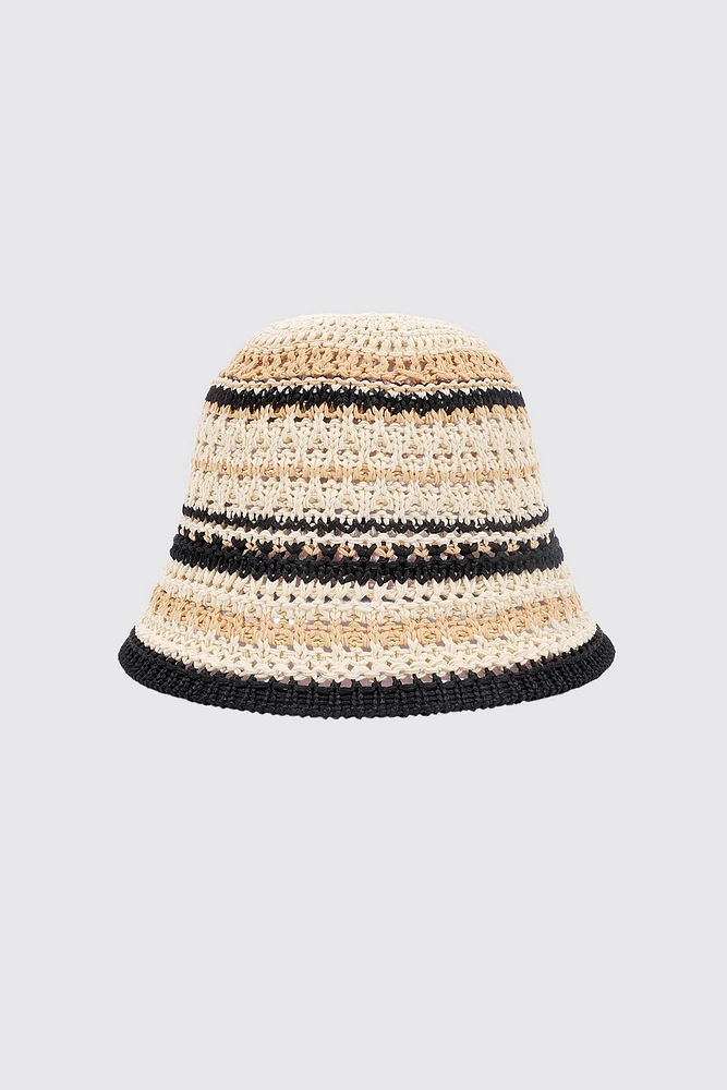 Striped straw hat