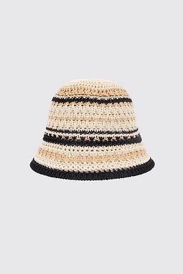 Striped straw hat