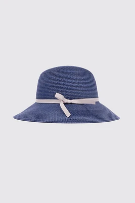 Straw hat with trim