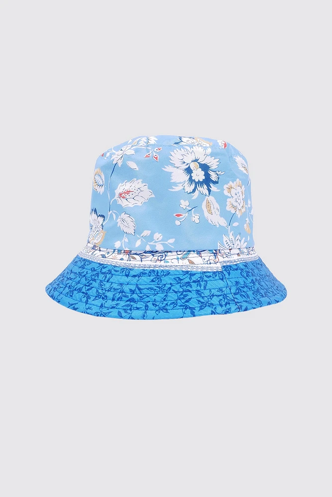 Floral print bucket hat