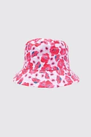 Floral print bucket hat