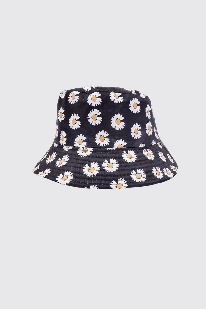 Daisy print bucket hat