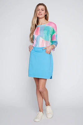 La jupe-short en denimcoloré