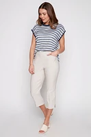 Slim leg twill capri