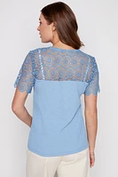 Rib lace t-shirt