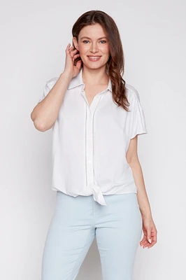 Knot front blouse