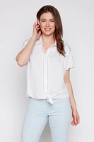 Knot front blouse