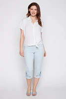 Knot front blouse
