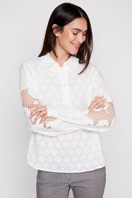 Cotton embroidery applique blouse