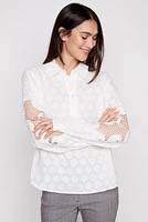 Cotton embroidery applique blouse