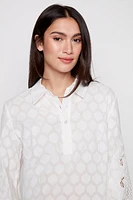 Cotton embroidery applique blouse