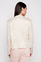 Zip front suede jacket