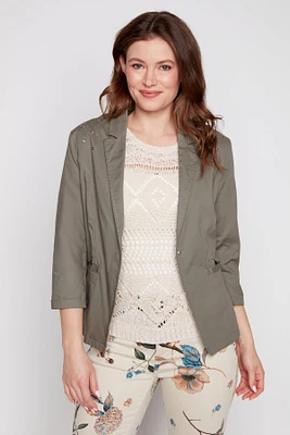 Cotton poplin blazer