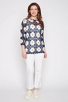 Patchwork floral crochet sweater