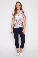 Short sleeve floral print top