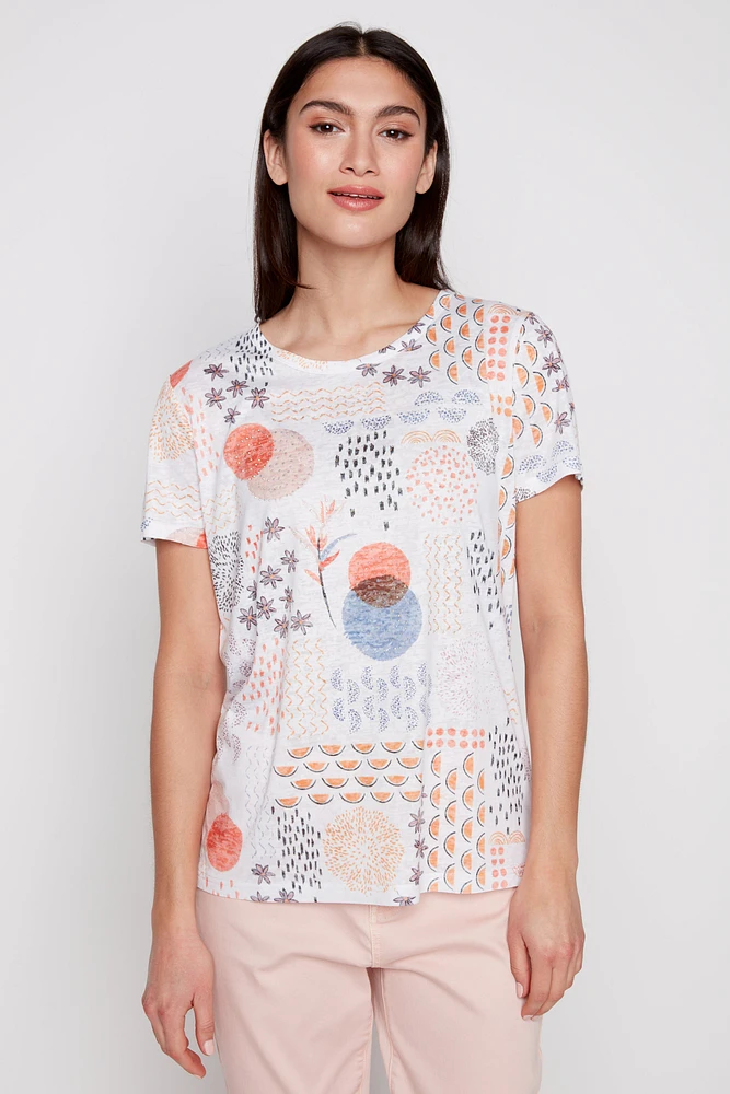 Burnout abstract print t-shirt