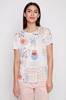 Burnout abstract print t-shirt