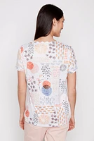 Burnout abstract print t-shirt