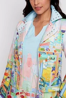Boats border knit blazer