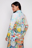 Boats border knit blazer