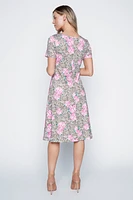 Animal and roses print sun dress