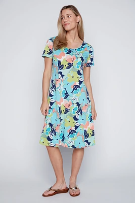 Colorful floral print dress