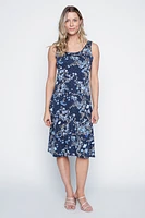 Floral and dot puff print sun dress