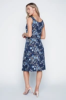 Floral and dot puff print sun dress