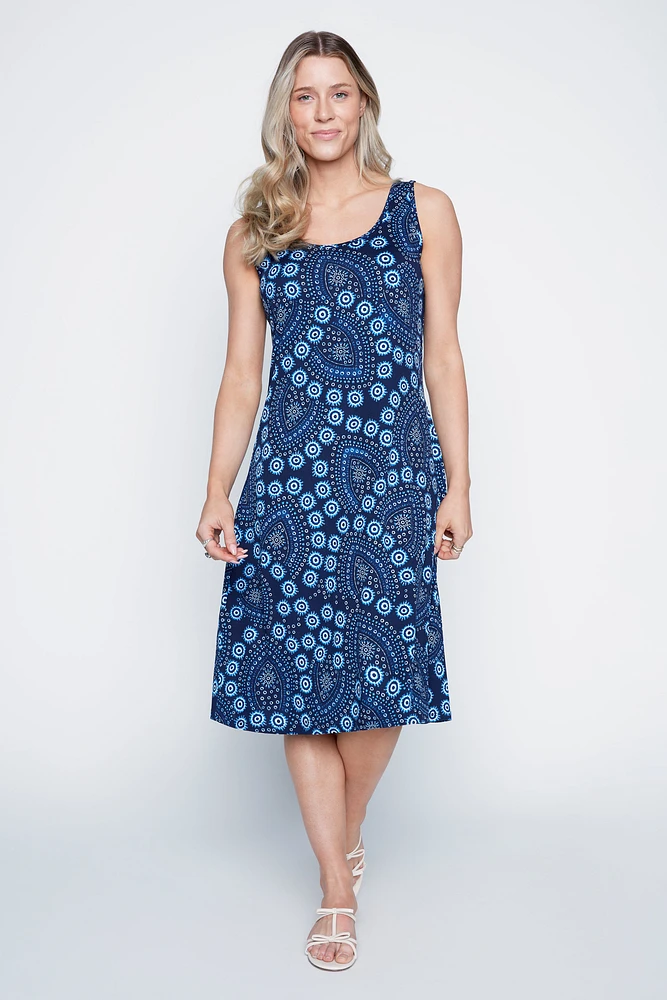 Abstract print sun dress