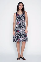Abstract floral print sun dress