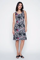 Abstract floral print sun dress