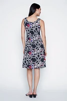 Abstract floral print sun dress