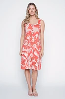 Floral and dot puff print sun dress