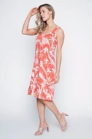 Floral and dot puff print sun dress