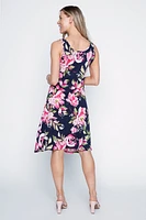 Abstract floral print sun dress