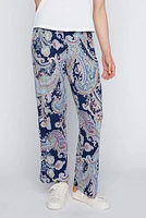 Paisley print wide leg pant