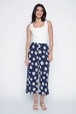 Daisy dot print gaucho pant