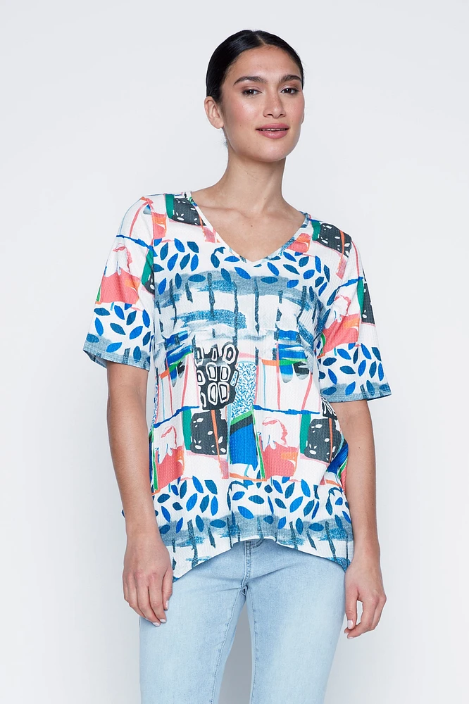 Shark bite crinkle tunic