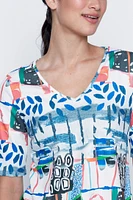 Shark bite crinkle tunic