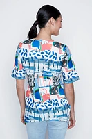Shark bite crinkle tunic