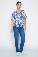 Burn out t-shirt with shirring