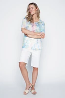 Burn out t-shirt with shirring