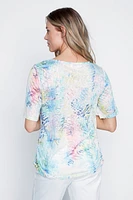 Burn out t-shirt with shirring
